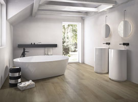 CERAMICHE KEOPE_APPARENT REALITY_BAGNO 3D_EFFETTO LEGNO_CERSAIE 2015